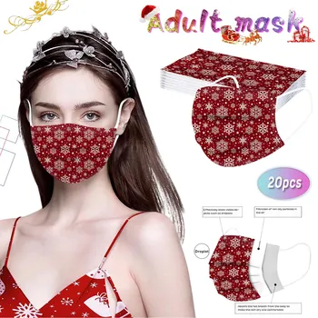 

20pcs Adult Breathable Face Mask Disposable Christmas Mouth Cover Face Shield mascherine Unisex Masks mascarilla desechable