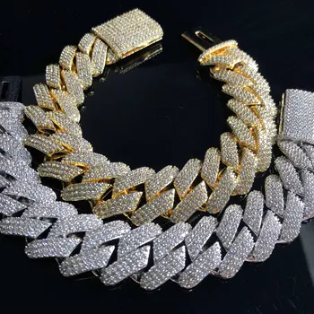 

3 rows Diamond prong cuban link chain