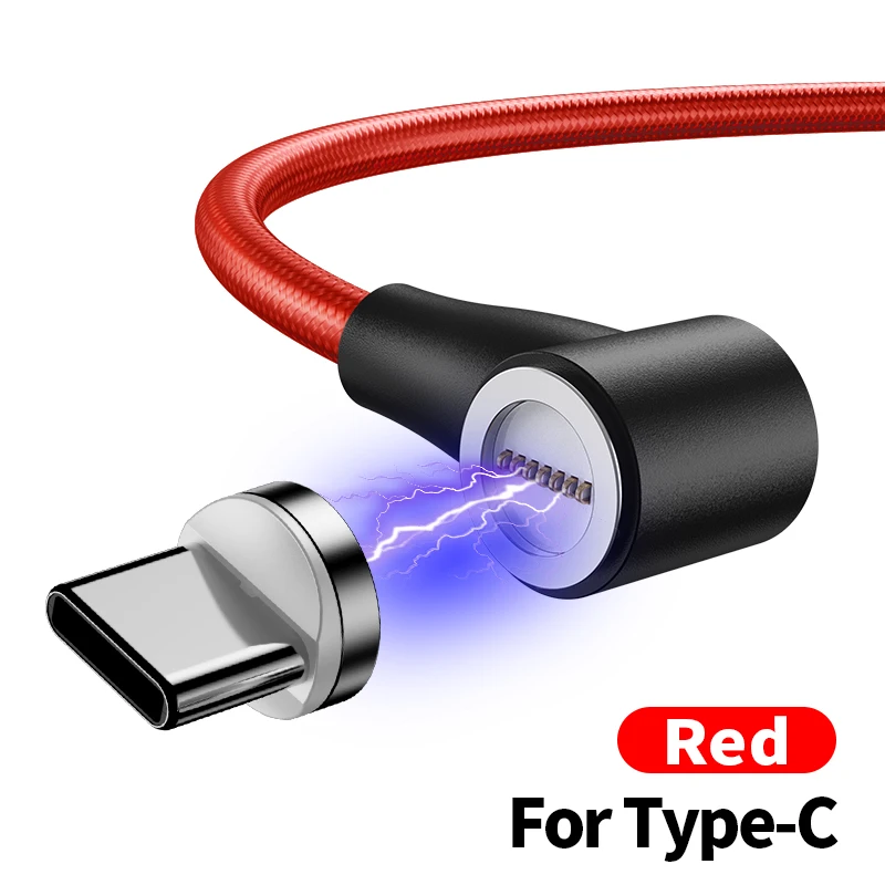 Oppselve Магнитный USB кабель для быстрой зарядки type-C кабель для передачи данных для iPhone 11 Pro Max X XS нейлоновый Microusb кабель для Android type-C шнур - Цвет: Red Type C Cable