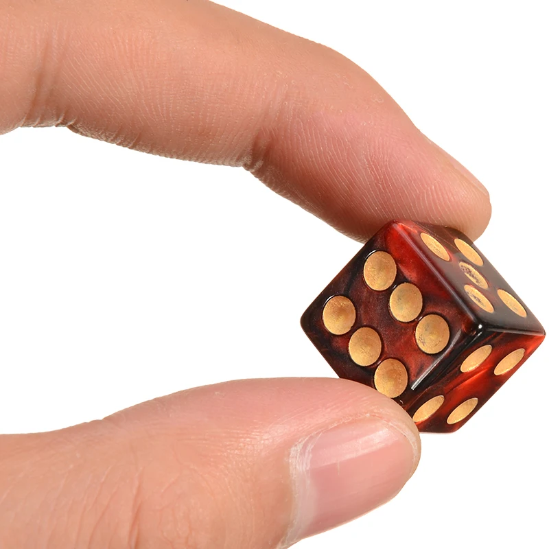 New Arrival 10Pcs/Set New Colorful 6 Sided Dice Pearl Gem Dices 16mm Playing Table Game Entertainment Supplies
