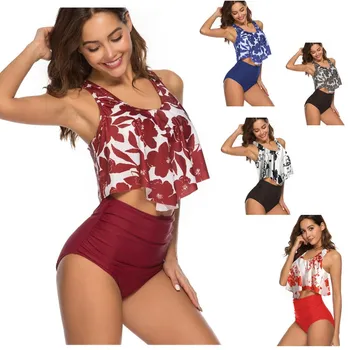 

Amazon cross-border 2019 new split swimsuit female European and American explosion bikini bikini ruffle swimsuit Bikini
