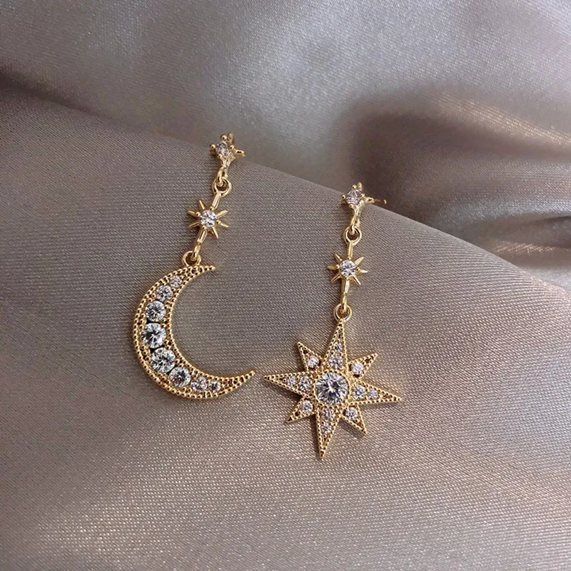 Jewelry Earrings Star Crystal Trendy Women Moon