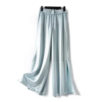 

Women's Straight Split Casual Pants Loose Elastic Waist Spring Summer Trousers For Summer
