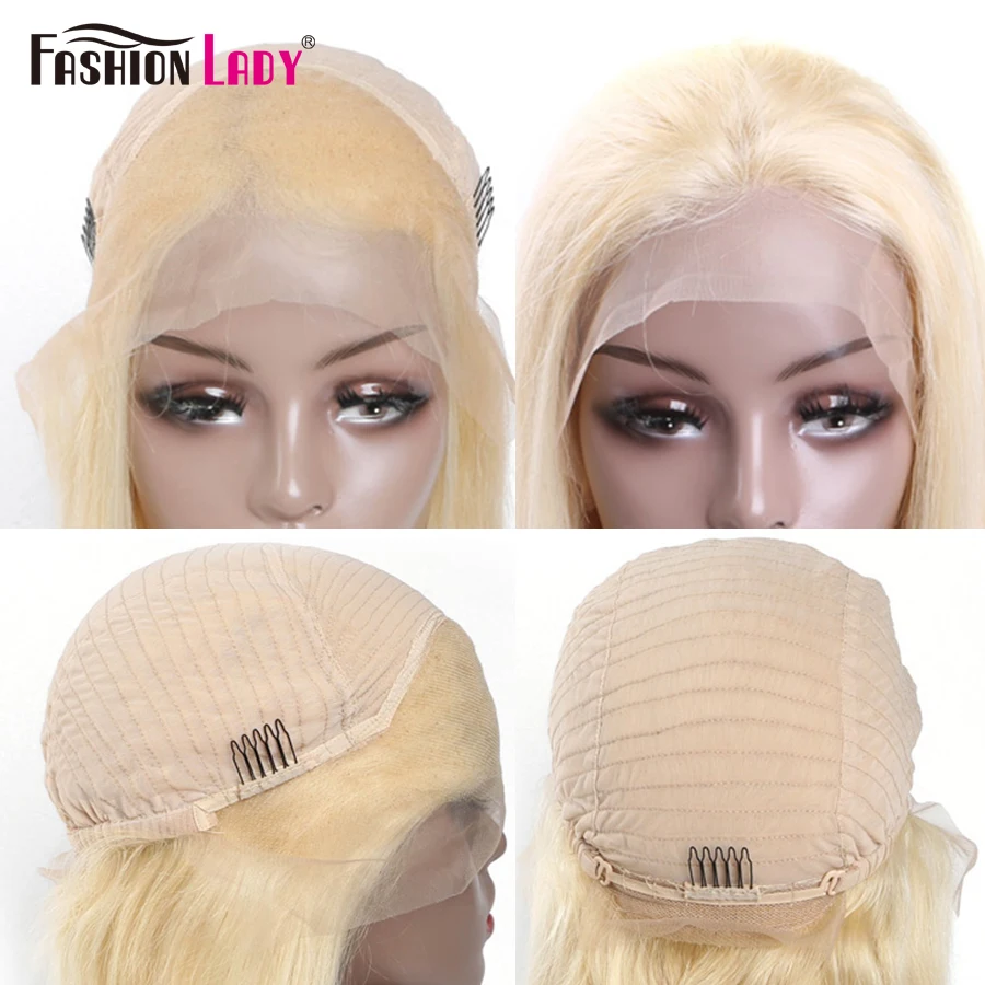 613 Bob Lace Frontal Wig 13x4 Human Hair Wigs With Baby Hair Brazilian Pre Plucked Blonde Lace Front Wig 613 Closure 4x4