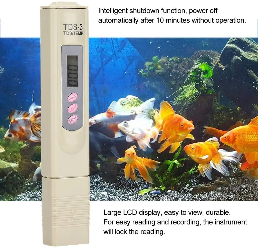 TDS Meter Water Quality Tester Filter Pen 0-9999 ppm Measurement Range For Drinking Water Aquariums