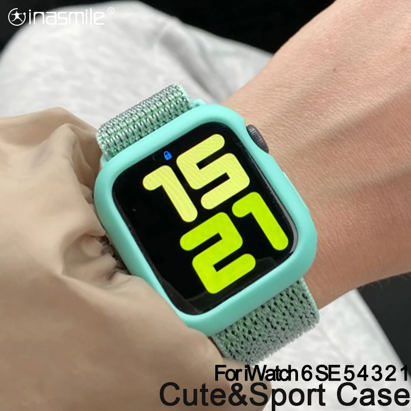 Silicone-Cover Watch-Series Apple Case Protective-Case for 6-se/5/4 40mm 44mm Cute Colorful