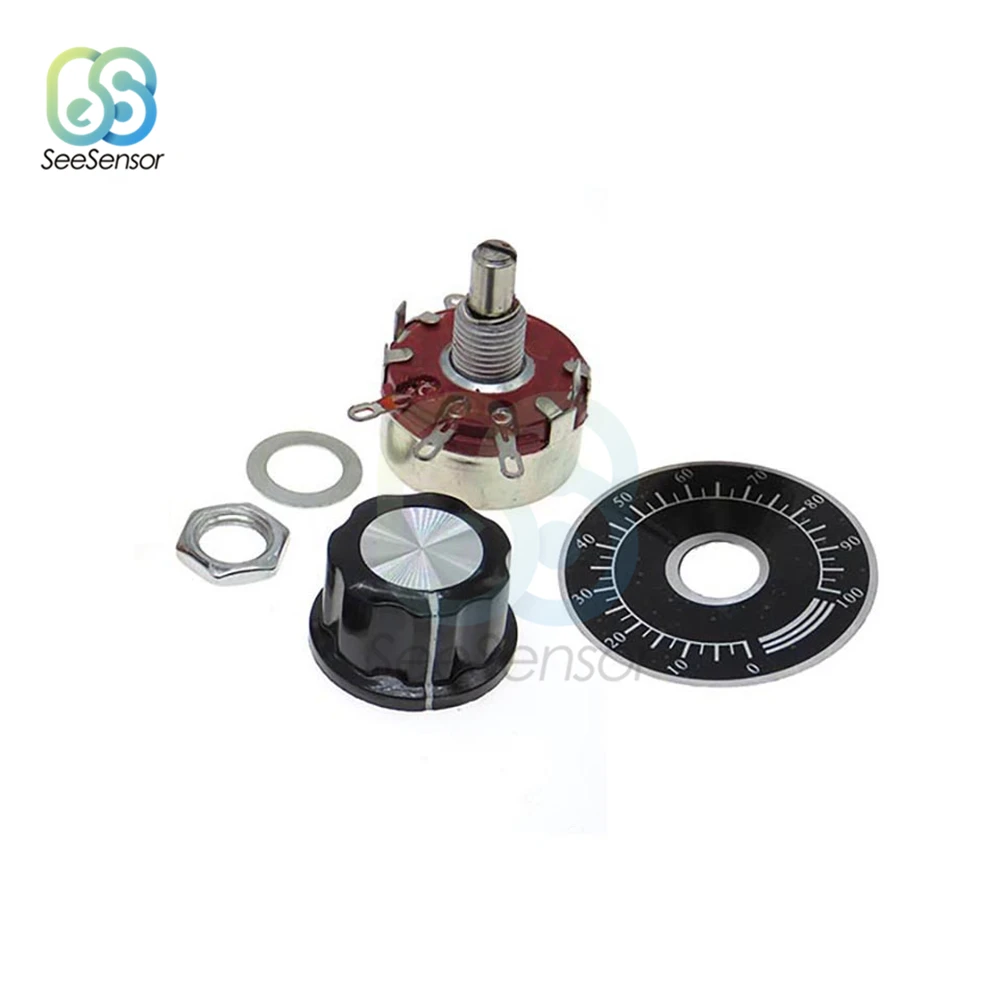 100K Ом WTH118 DIY Kit детали 2 Вт 1 а с одним поворотом углеродная пленка потенциометр +