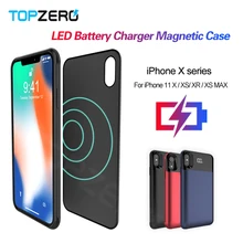 Чехол для зарядного устройства для iPhone X, XS, XR, XS, MAX, светодиодный внешний аккумулятор, Внешний чехол, чехол для iPhone 11 PRO, MAX, Магнитный чехол для аккумулятора