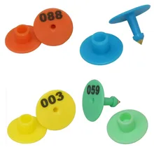 Свинья, овца, кролик, крупный рогатый скот, Ушные бирки с 001-100 словом, лазерная печать, Медная головка, серьги, ферма, животное, идентификационная карта