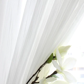 

Delicate and Light White Yarn Sheer Curtains for Living Room Bedroom Fine Woven Line Classic Window Screen Custom Silky Fabric