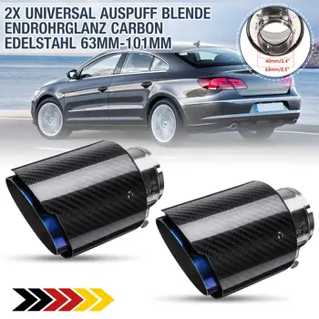 

63-101mm Carbon Fiber Racing Muffler Exhaust Pipe 2.5"-4" Exhaust Muffler Tip Stainless Steel Tail Tube For Honda/Toyota/BMW