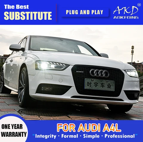 AKD Head Lamp for AUDI A4 LED Headlight 2013-2016 Headlights RS4 B9 DRL Turn Signal High Beam Angel Eye Projector Lens