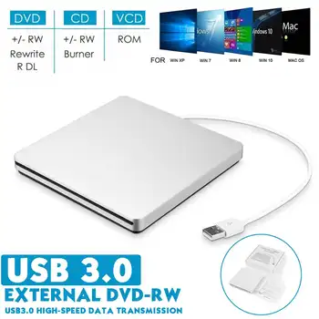 

USB 3.0 External DVD Burner Writer Recorder DVD RW Slim Optical Drive Player MACs OS Windows XP/7/8/10 ABS Plastic Material