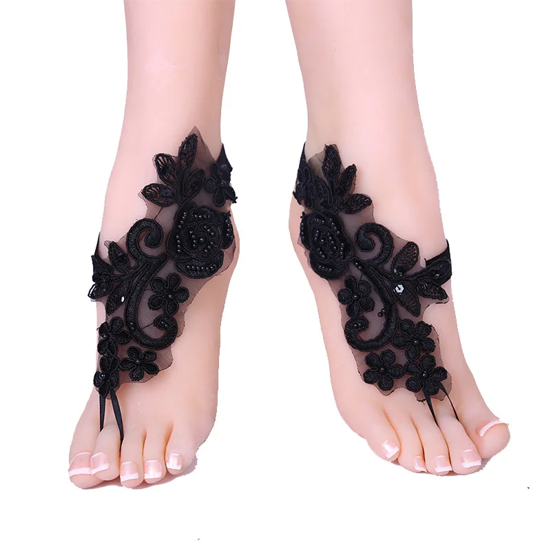 Bridal Lace Anklets Foot Showcase The Beach Toes Feet Decorated with Lace Foot Ring Foot Decorated Anklets New