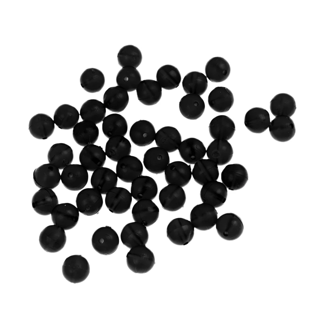 50 Pieces 8mm Round Soft Rig Beads Sea Fishing Lure Floating Float Tackle 3 Color