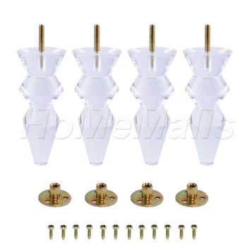 

1/2/4pcs Modern Clear Acrylic Furniture Legs Heavy Duty As Replacement For Bench Sofa Couch Dresser Cabinet Bed TV Stand Legs
