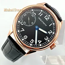 Goutent 42 мм черный для набора, розовый, золотой чехол кожаный ремешок светящийся 6497 ручной обмотки механические движения мужские Лучшие Роскошные часы