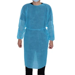 Unisex Disposable Protective Waterproof Isolation Gown - 10 Pack (Blue 10pcs)
