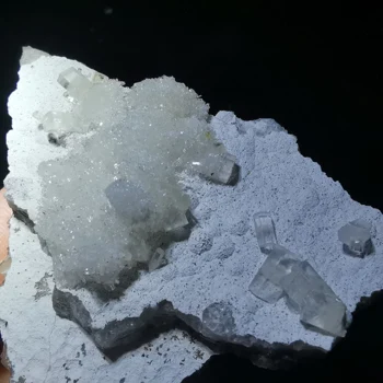 

96.7g natural rare hexagonal columnar calcite crystal quartz symbiotic energy healing stone decorative mineral specimen