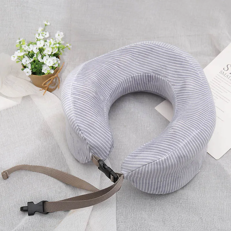 Подушка для путешествий Memory Foam Подушки для шеи для самолетов супер мягкая и удобная подушка с машинной моющейся крышкой - Цвет: grey
