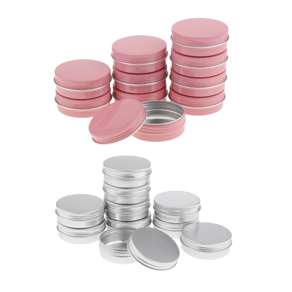 20Pcs Travel Cosmetic Screw Cap Pot Jars Tins DIY Craft Container Case 60ml