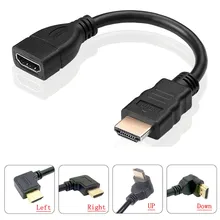 Кабель HDMI к HDMI Женский адаптер Mini Micro HDMI 90 градусов под прямым углом Мужской к HDMI AF удлинитель 15 см