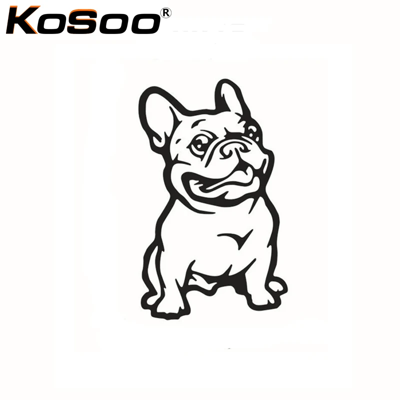 

KOSOO Free Shipping Cartoon Pet Cars Decal French Bulldog Dog Car Sticker Waterproof Auto Decals Car Styling 14.5*9cm