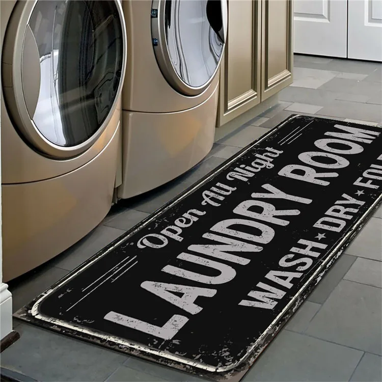 WUJIE "LAUNDRY ROOM" Pattern Kitchen Rug Anti-slip Balcony Mats Non-Slip Carpets for Living Room Door Mat Entrance Home Decor floor mat non slip mat door mat fun doormat carpet mat