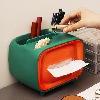 

Newly Multifunctional Tissue Box Tissue Box Stylish Tissue Box Holder Rectangular Retro Facial Tissue Box XSD88