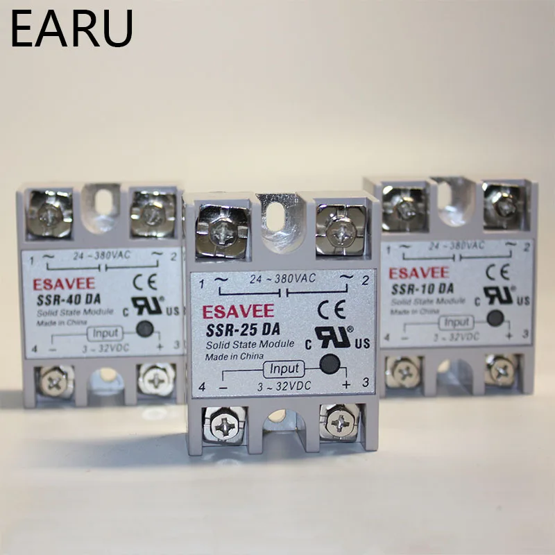ssr-10da/25DA/40DA DC управление AC SSR белый корпус однофазное твердотельное реле без пластиковой крышки