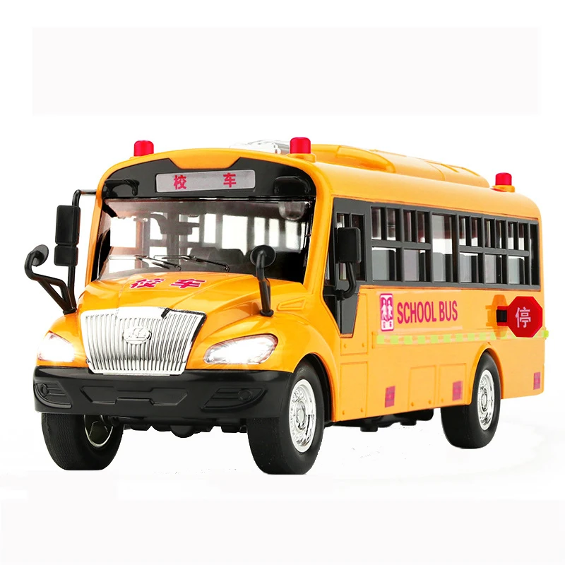 

Big Size Children School Bus Toy Model Inertia Car with Sound Light for Kids Toy