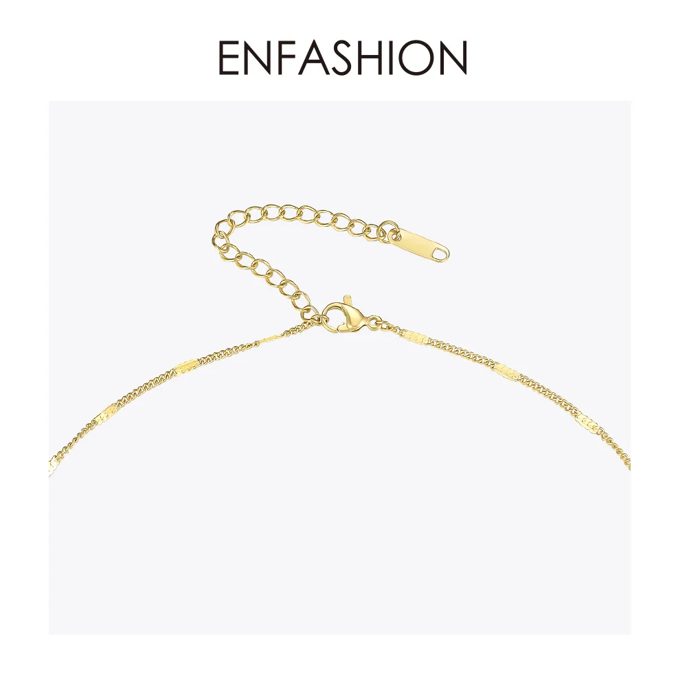 ENFASHION серьги «жемчуг и лезвие» колье Цепочки и ожерелья Для женщин Золотой Цвет Нержавеющая сталь панк кулон Цепочки и ожерелья Праздничная Модные украшения P193028