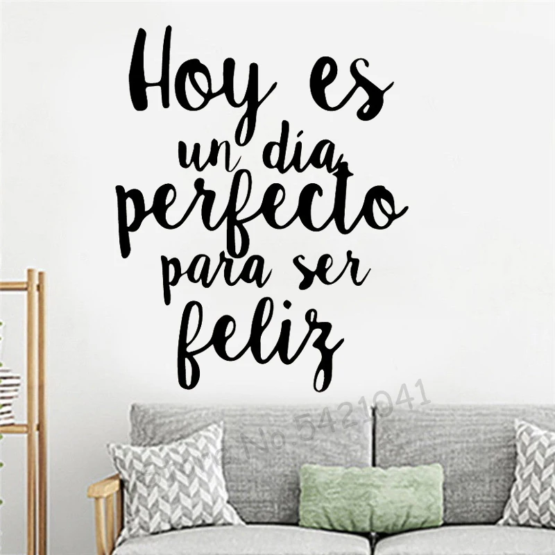 

Carved Spanish Phrase Wall Stickers Vinyl Waterproof Home Decoration Living Room kid's Room Background Wall house Decal