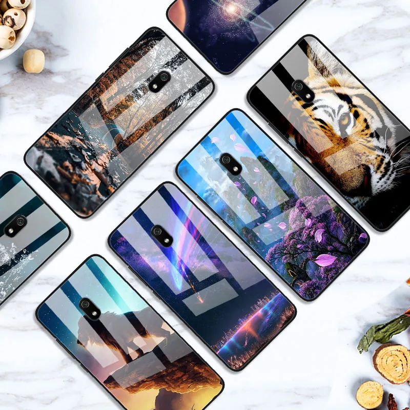 Для Xiaomi Redmi 8A Чехол с милым рисунком, стеклянный чехол для задней панели, Жесткий Чехол для Xiaomi Redmi 8A чехлы для телефонов 6," бампер для Redmi8A 8 A