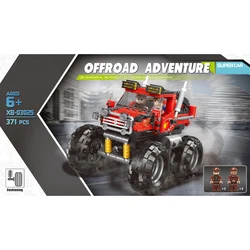Jouet de construction de voiture tout terrain rouge Bigfoot, série de Super voitures créatives, modèle MOC, cadeaux d'anniversaire pour enfants 