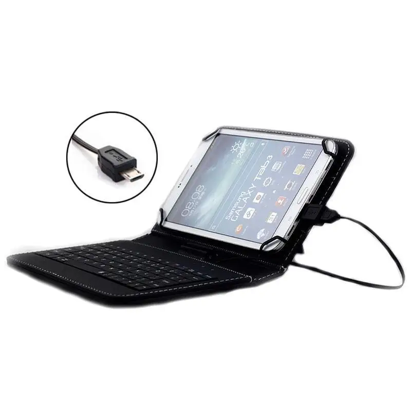 Universal Tablet Case With Micro USB Keyboard for 9.7 10 10.1 inch Tablet PC Printed Leather Case Stand Protective Cover Skin (2)