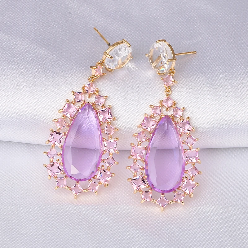 Fashion Jewelry Water Drop Crystal Earrings Women Bride Wedding Accessories Multi color VERY GIRL Trendy New | Украшения и