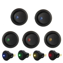 

Round 5 PCS Rocker ON/OFF Switch LED illuminated Car Dashboard Dash Boat Van 12V LED Rocker Switches Led Dot Light