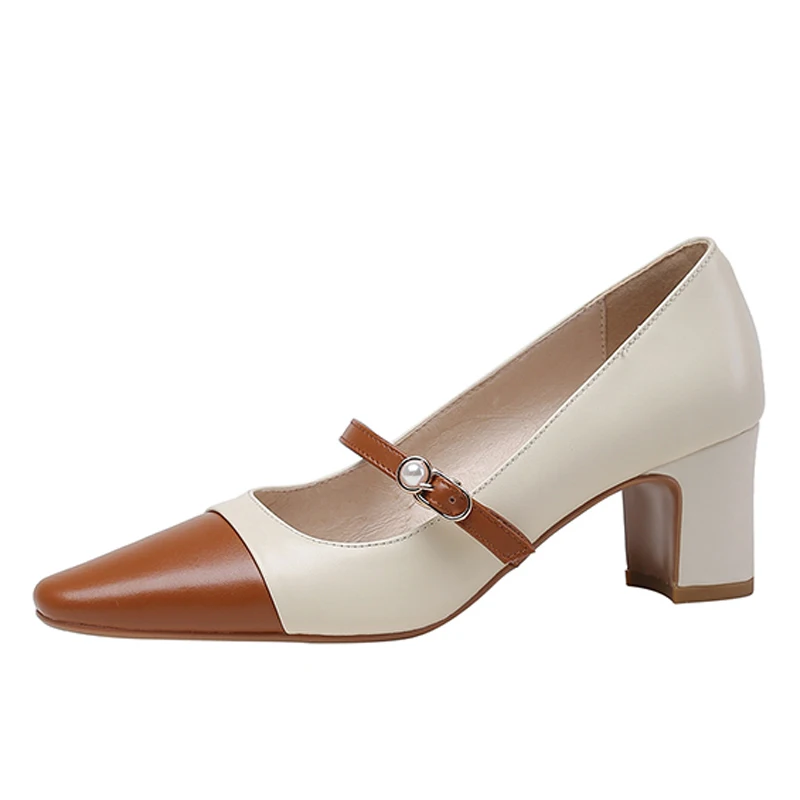 Spring Women Mary Janes Pumps Elegant Lady Leather Ankle Strap Square Toe Apricot Beige Mixed Colors High Thick Heel Shoes M010
Spring Women Mary Janes Pumps Elegant Lady Leather Ankle Strap Square Toe Apricot Beige Mixed Colors High Thick Heel Shoes M010