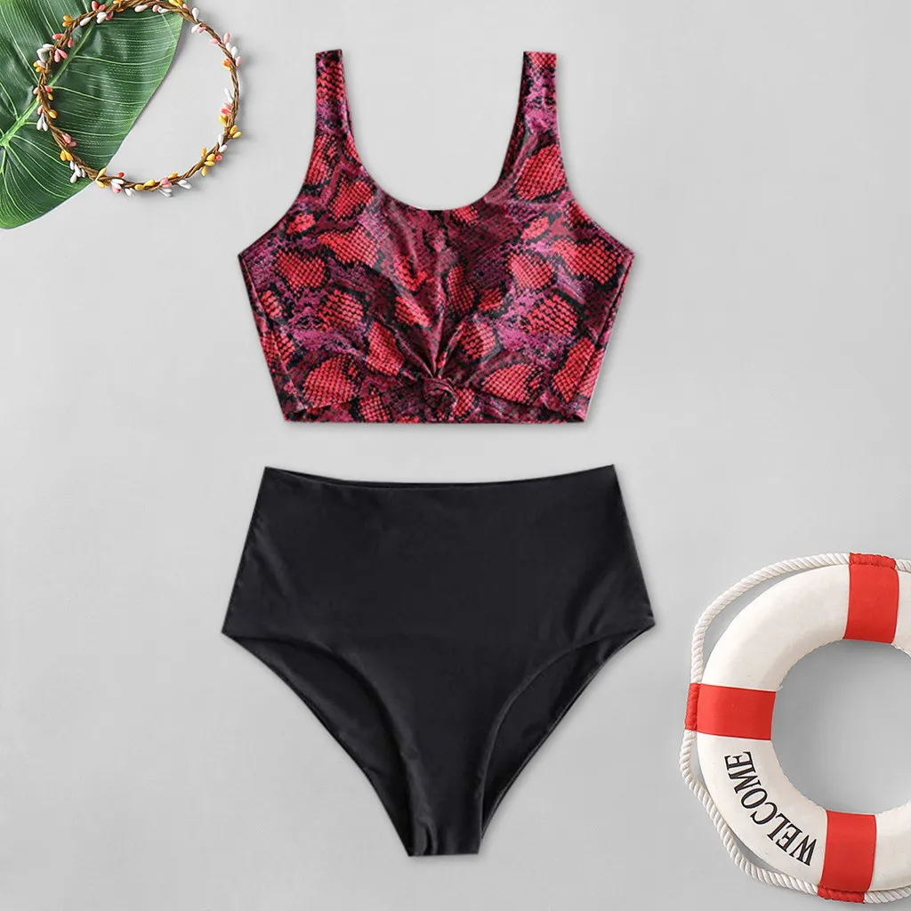 Sexy Women Bikini Set High Waist Leopard Print Padded Swimwear Bathing