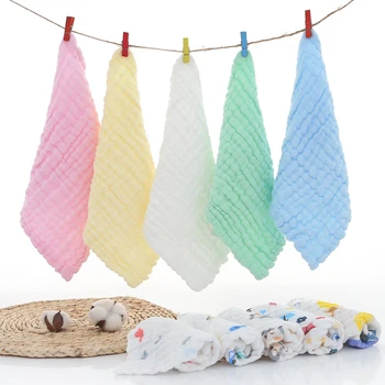 

12PCs/set 30*30cm Cotton Saliva Towels Baby Infant Unisex Burp Bibs Cloth Soft Nursing Hand Face Towel Breathable Handkerchif