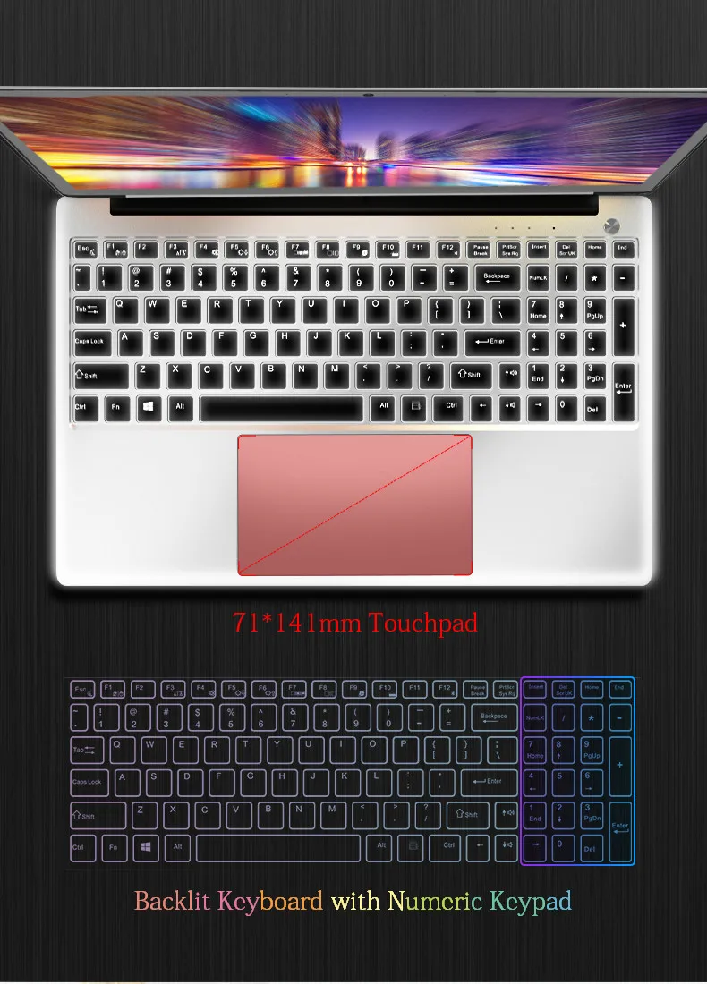 price cut  15.6 Inch i7-6500U 2G Video Card Gaming Laptop Russian Laser Backlit Keyboard Netbook 16G RAM Intel