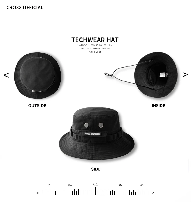 Панама CROXX Techwear унисекс, черная 