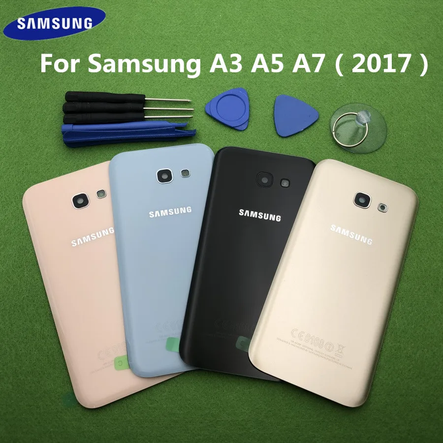 Задняя крышка батарейного отсека, стеклянный корпус для samsung Galaxy A3 A5 A7 A320 A520 A720, задняя крышка батарейного отсека, задний стеклянный чехол+ Инструменты