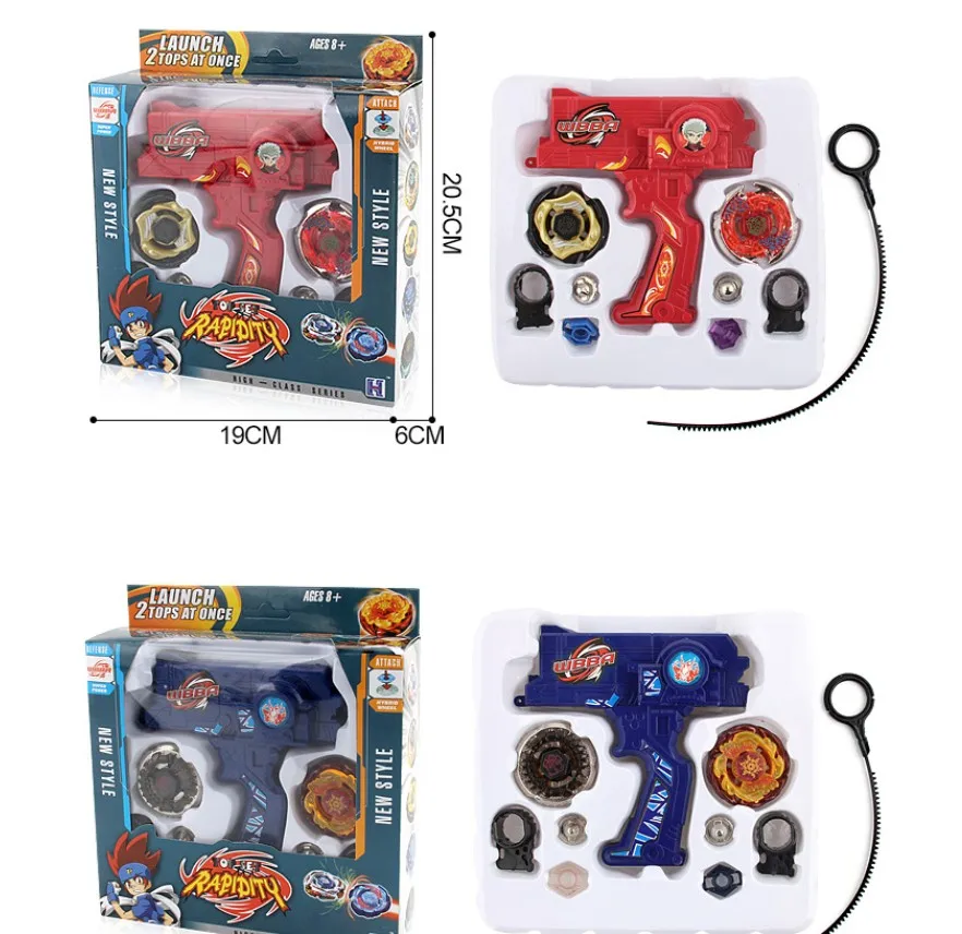 SPINNING TOP Red Blue Black Launchers Double Tops Launcher Novelty New Launcher Toy