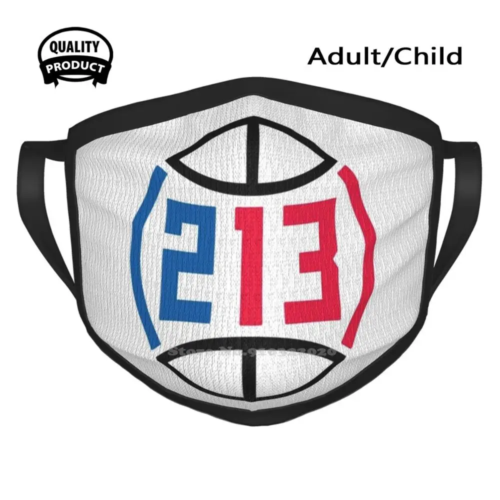 

( 213 ) Lac Ball - White Mouth Mask Soft Warm Face Masks Kawhi Leonard Basketball La Los Angeles Klaws Angeles La Clips