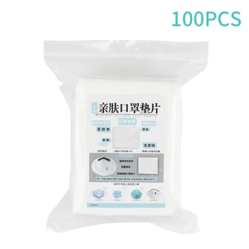 

100Pcs Disposable 3 Layer Masks Gasket Square Cotton Mat Safety Anti Dust and Haze Breathable Mouth Face Mask Replacement Pad