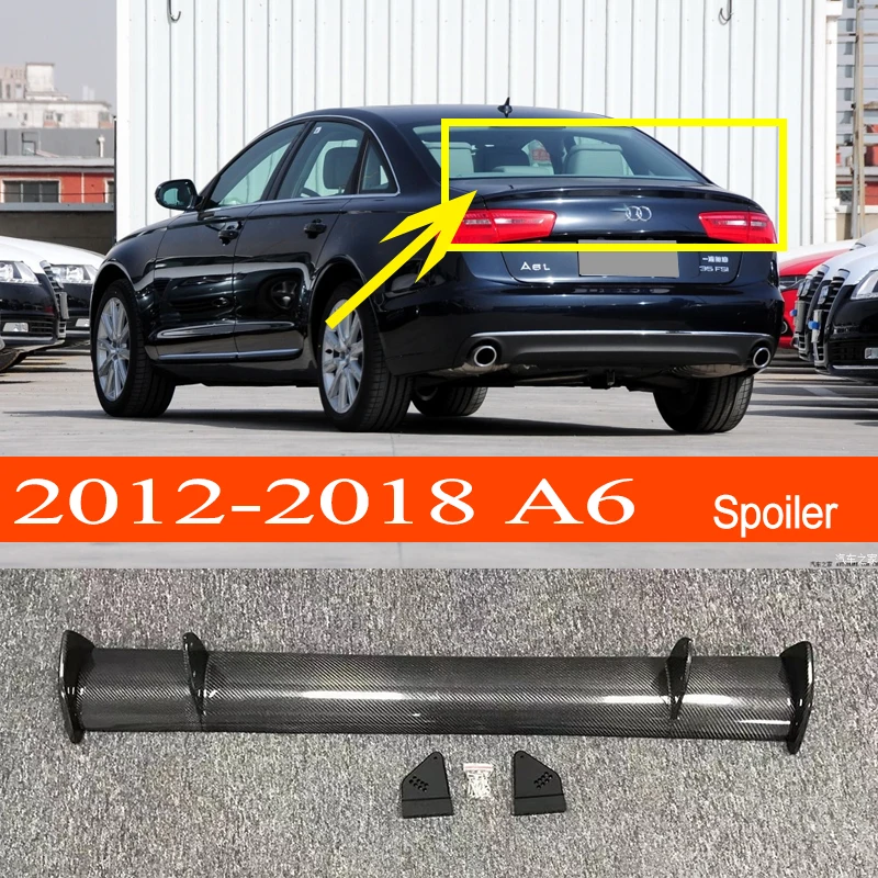 A6 2012-2018 탄소 섬유/FRP GT-스타일 자동차-스타일링 스포티 한 리어 트렁크 윙 스포일러, 아우디 A6 2012-2018