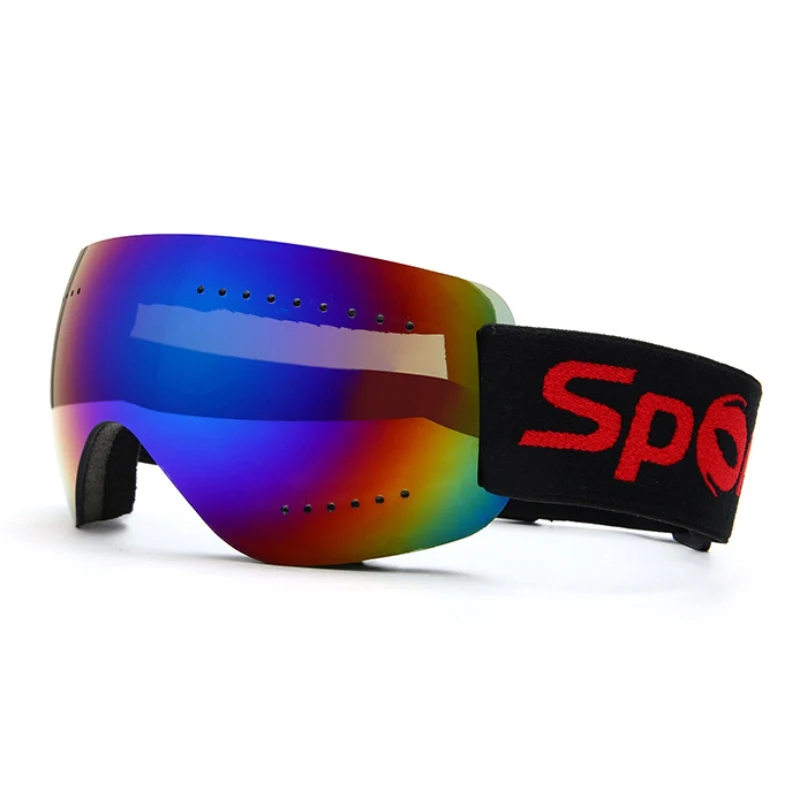 Бескаркасные лыжные очки Анти-туман и анти-УФ эластичный оголовье езда очки
