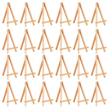 

24 Pack Mini Wood Display Easel Wood Easels Set for Paintings Craft Small Acrylics Oil Projects